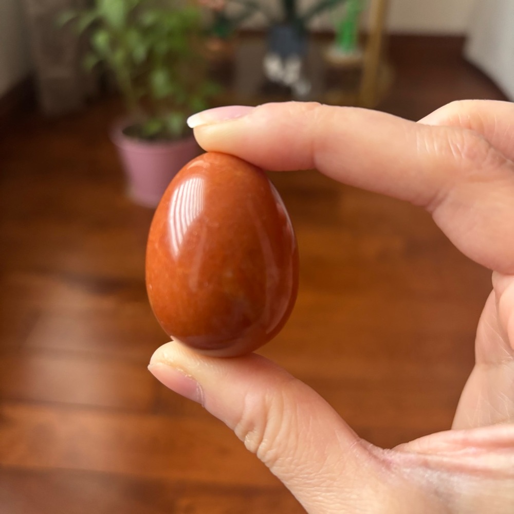 Orange Jasper Egg-Shaped Crystal with Holder (💸 Bundle Crystals to Save!)